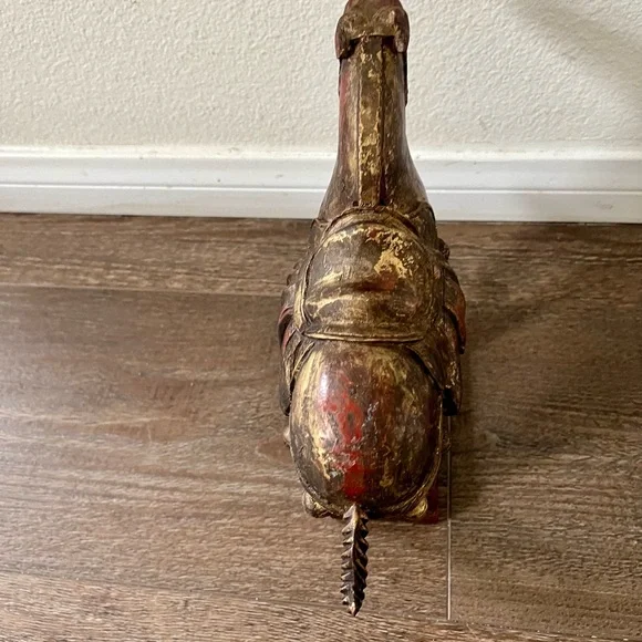 Vintage Hand Crafted Chinese Wooden Horse Statue